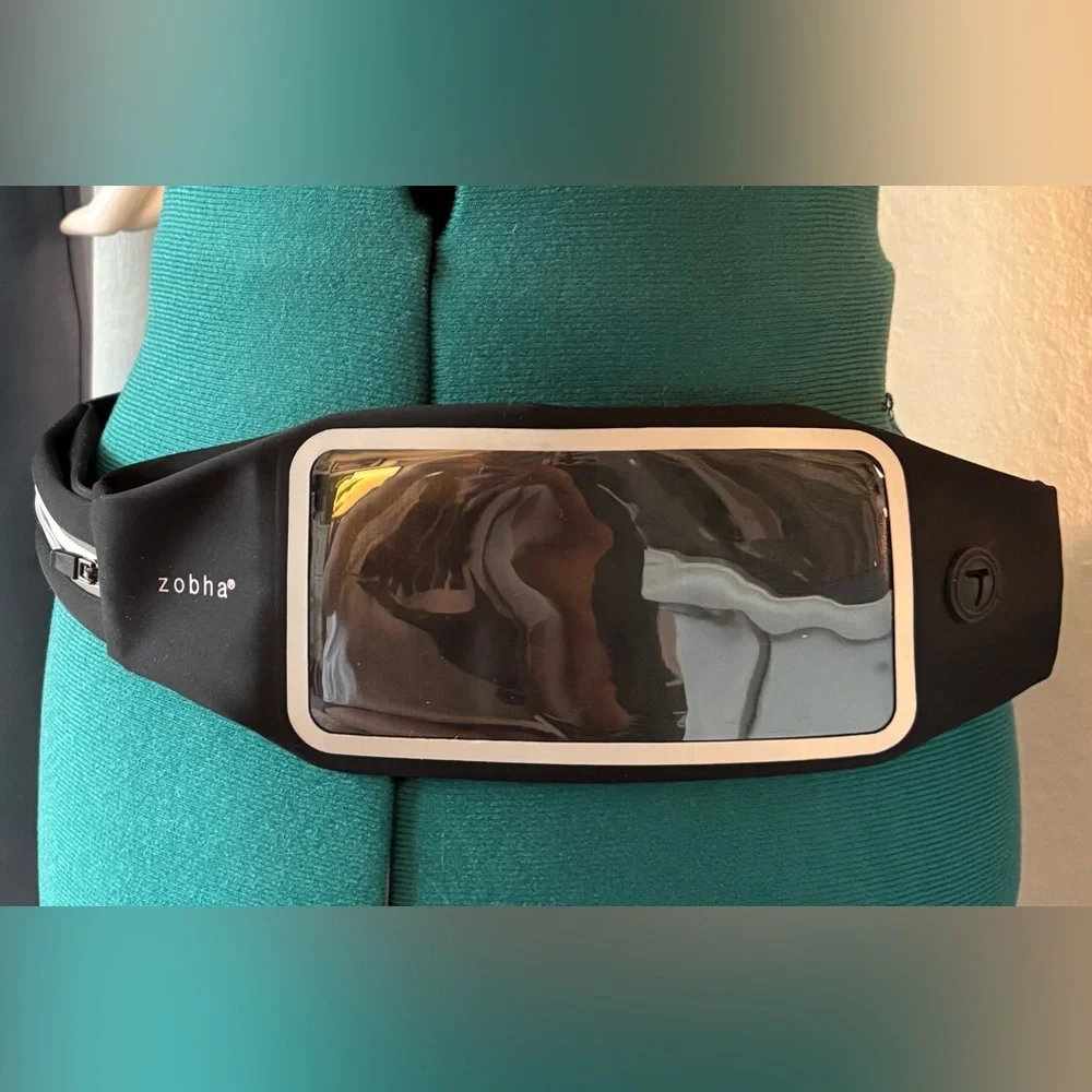 Zobha Black Fitness belt bag with Transparent Screen